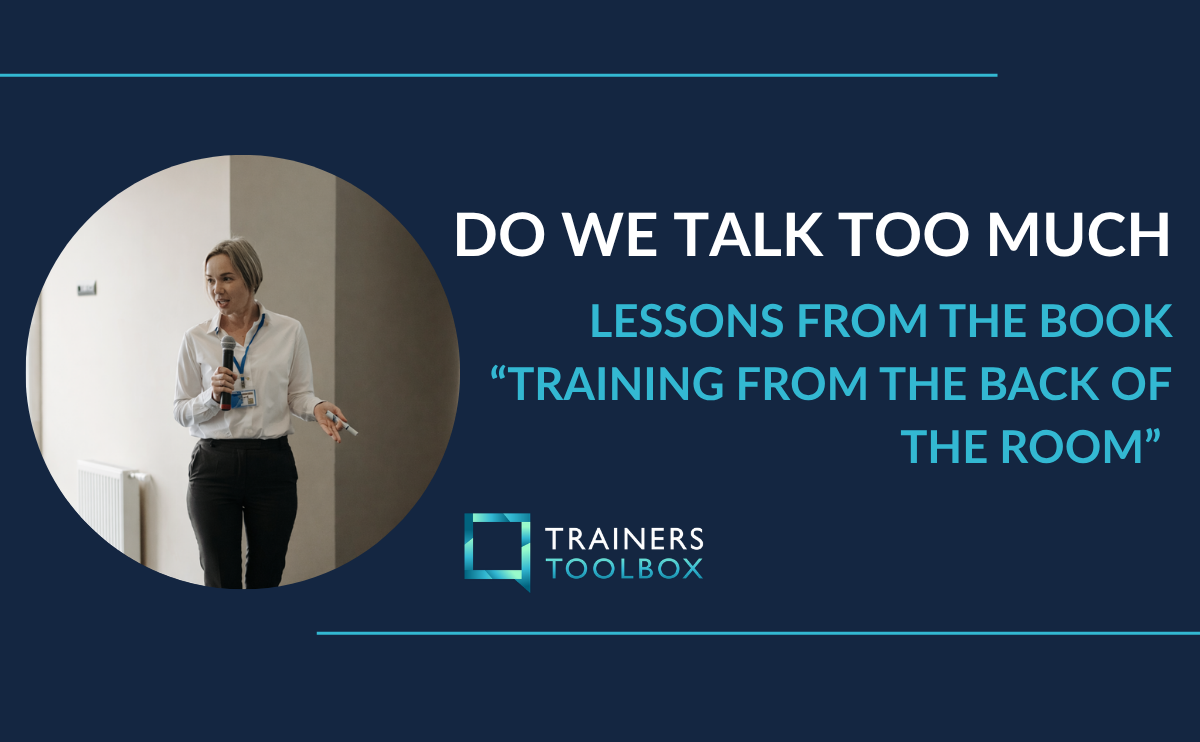 Blog post visual do we talk too much, woman speaking with a microphone.