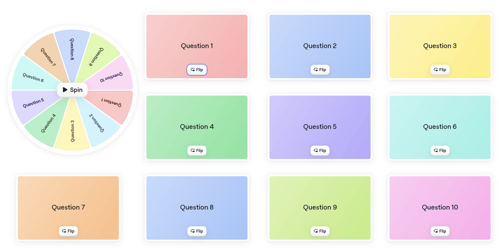 spinner wheel 3 questions